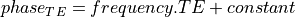 phase_{TE} = frequency . TE + constant